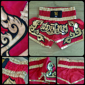 Yor Yak Muay Thai Short - Red/Gold - Classic